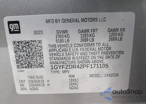 2023 Cadillac Xt4 Awd Premium Luxury из США, поврежденный, VIN 1GYFZDR42PF171105